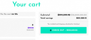 Cart Page shows inaccurate amount.